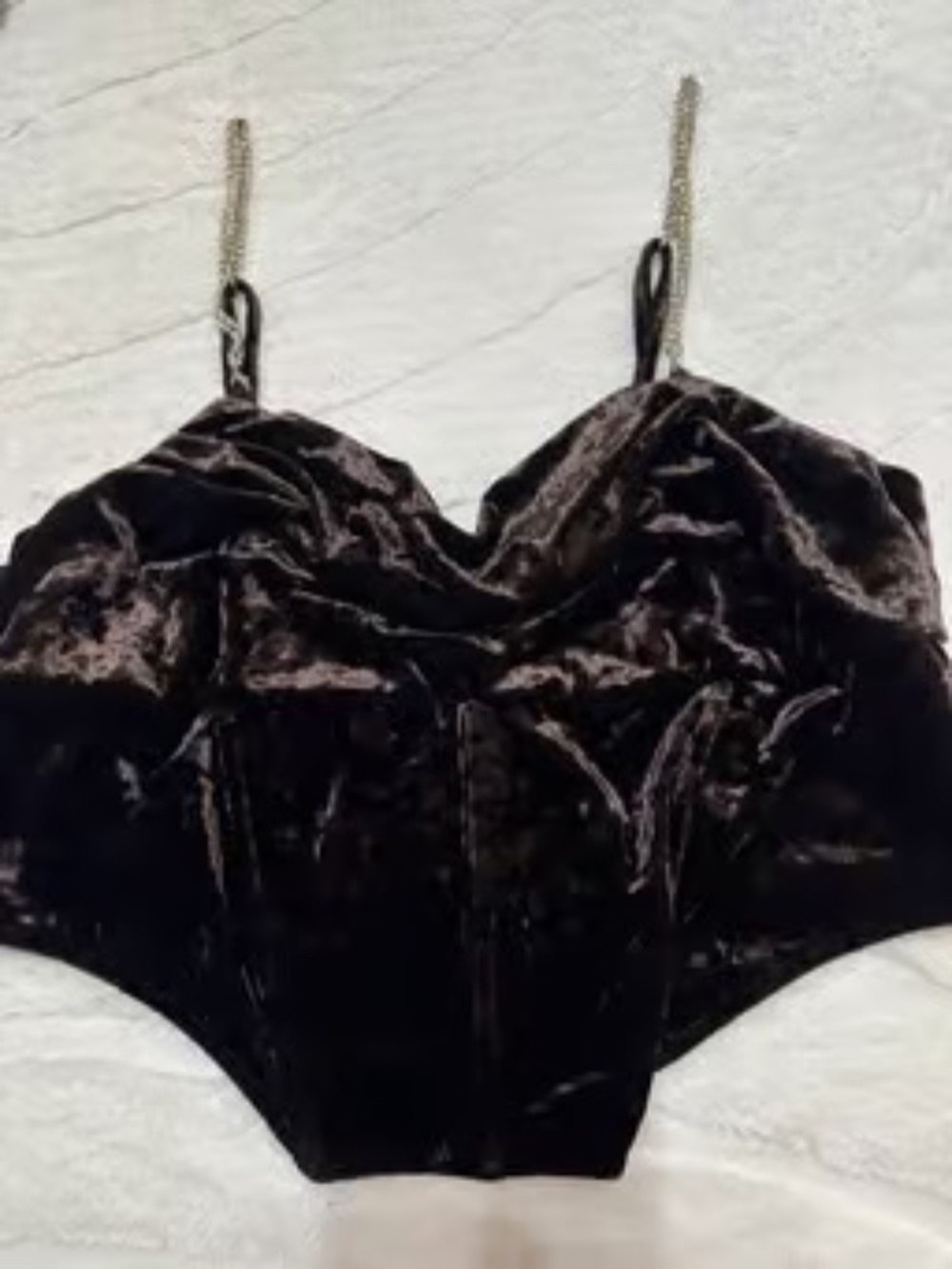 FASHION NOVA SIZE LARGE L VELVETY BROWN TOP LOT5773